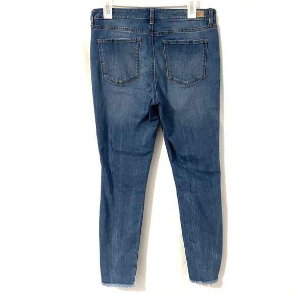 Sofia Vergara Skinny Ankle Jeans Medium Blue Denim Pants Raw Hem 5 Pocket 8 - Picture 6 of 11